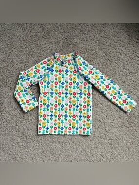 Baby Boden Floral Long Sleeve Rash Guard Swim Shirt - Multi